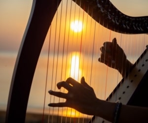 اجرای زیبای موسیقی خیابانی با ساز چنگ