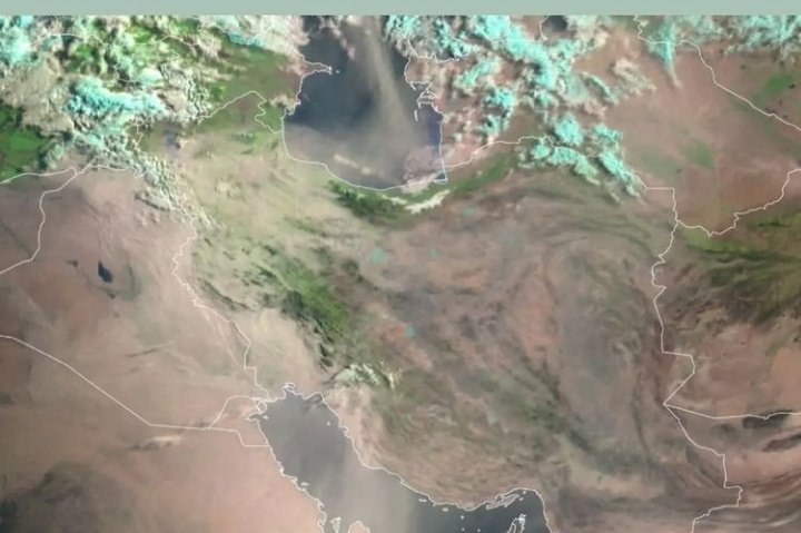 عکس ماهواره ای گستردگی گرد و خاک در کشورمان