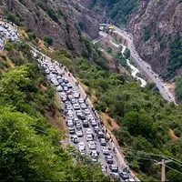 ترافیک ۲ کیلومتری در مرزن‌آباد