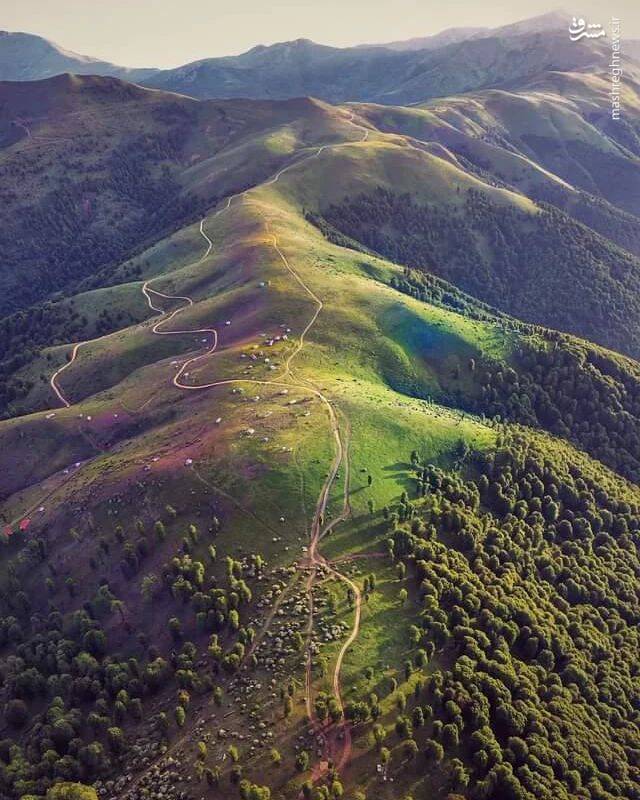 تصویری هوایی از طبیعت رویایی گیلان