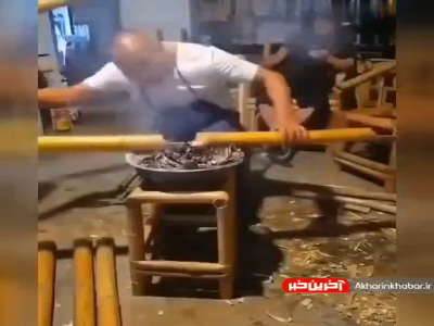 مهارت در ساخت میز با استفاده از گیاه بامبو