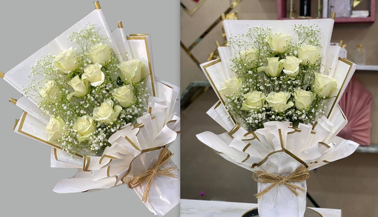 ترفند گل فروش ها برای تزئین دسته گل