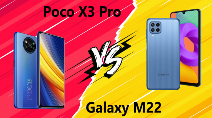 samsung m22 vs poco x3 pro