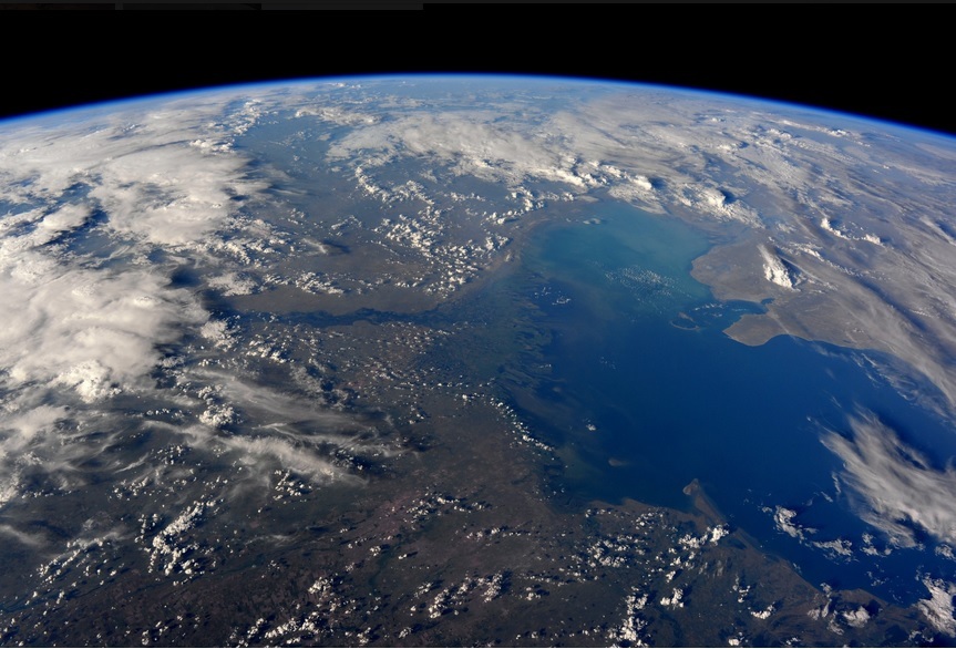 دریاچه خزر از ایستگاه فضایی بین المللی