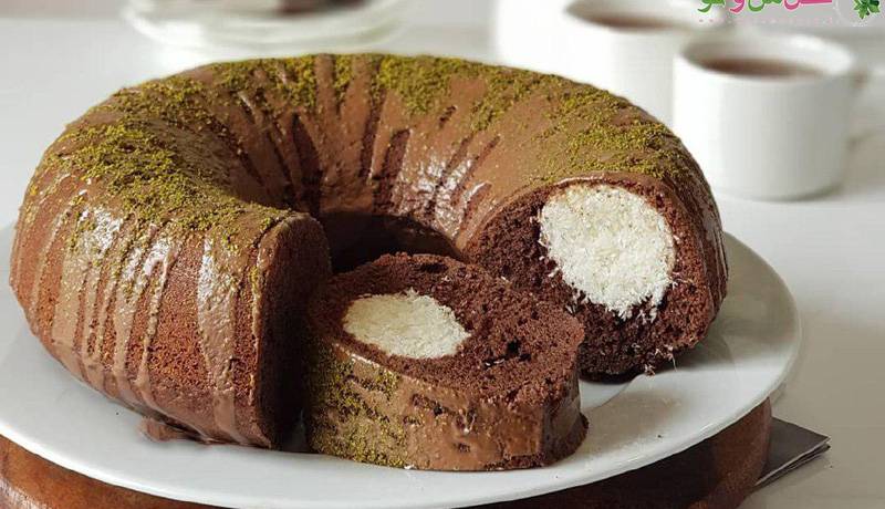 روشی آسان برای پخت «کیک نارگیلی شکلاتی» دلچسب