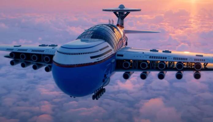 هتل پرنده مجهز به انرژی هسته‌ ای با طراحی عجیب و غریب