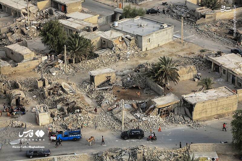 تصاویر هوایی از منطقه زلزله‌زده مهران هرمزگان