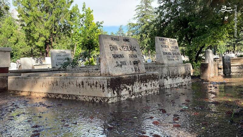عکس/ آبگرفتگی قبرستانی در ترکیه
