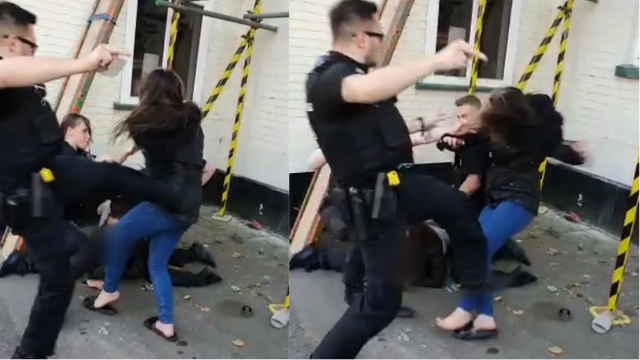 لحظه برخورد واکنش برانگیز پلیس انگلیس با دختر 15ساله