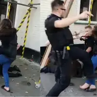 لحظه برخورد واکنش برانگیز پلیس انگلیس با دختر 15ساله