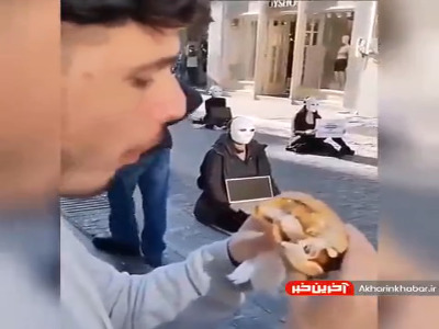 همبرگر خوردن مقابل تجمع اعتراضی گیاهخواران!