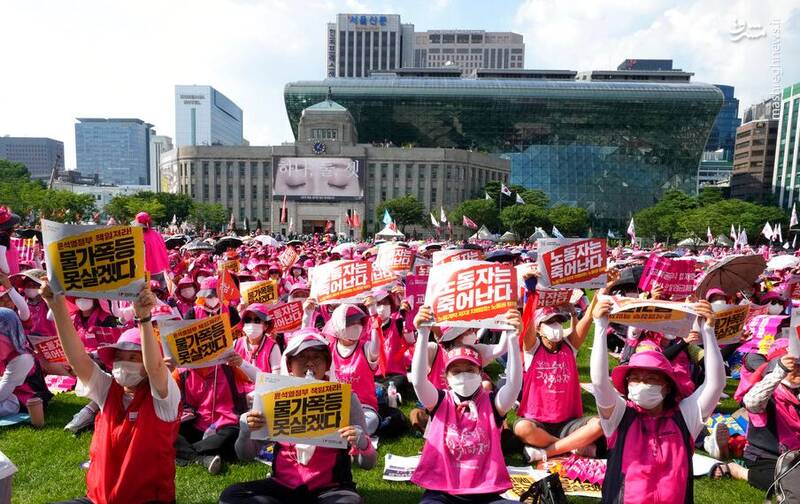 عکس/ اعتراض کارگران در کره‌ جنوبی