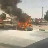 آتش‌سوزی سواری دناپلاس در ورودی شهر مشهد