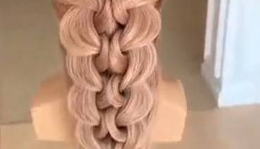 شنیون باز با هنر بافت و گره مو