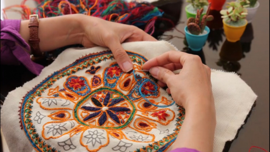 آموزش برجسته دوزی در پته