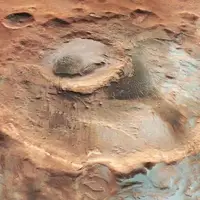 تصویری از زمستان در ارتفاعات جنوبی مریخ