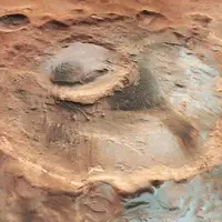 تصویری از زمستان در ارتفاعات جنوبی مریخ