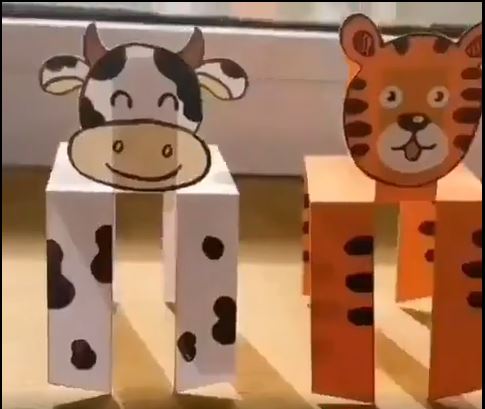 گاو متحرک با هنر اوریگامی