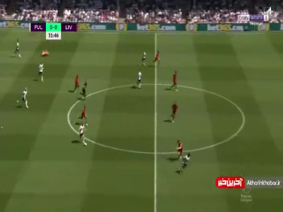 گل اول فولام به لیورپول توسط میتروویچ در دقیقه 32