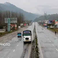 بارش باران در برخی از جاده‌های سه استان شمالی
