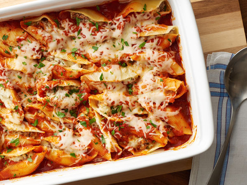 طرز تهیه خوشمزه ترین پاستا صدفی شکم پر