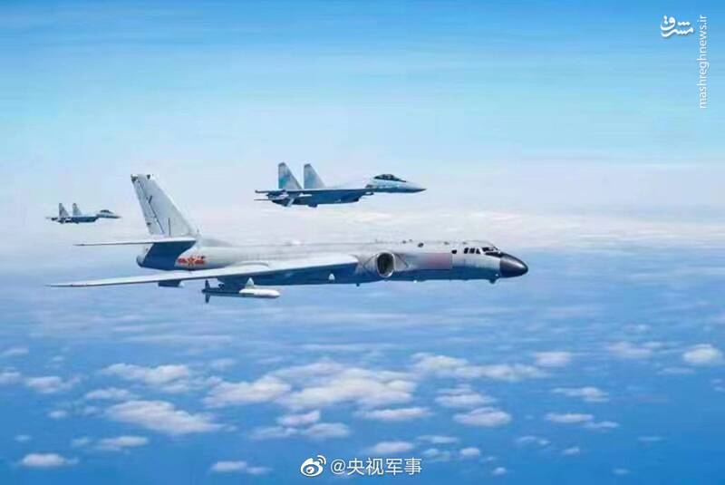 عکس/ تمرینات حمله به تایوان توسط نیروی هوایی چین