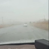 بارش شدید باران جاده شیراز- داریون