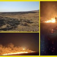 آتش‌سوزی مراتع روستای توده بین از توابع شهرستان ابهر