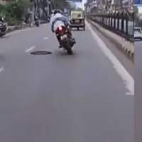 عاقبت انجام حرکات مارپیچ با موتورسیکلت در خیابان
