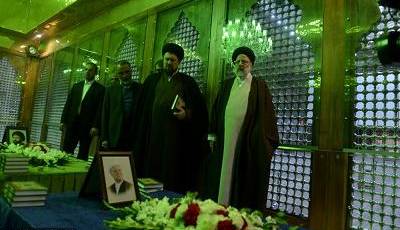 رئیسی بر سر مزار هاشمی رفسنجانی