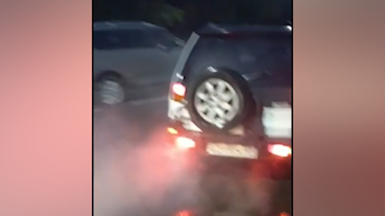 تلاش یک راننده برای فرار از صحنه تصادف