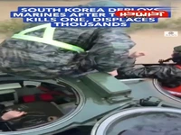 نجات مردم طوفان زده کره جنوبی با تانک!