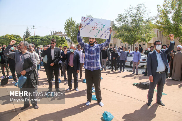 تجمع جامعه دانشگاهی بجنورد در محکومیت اغتشاشات اخیر