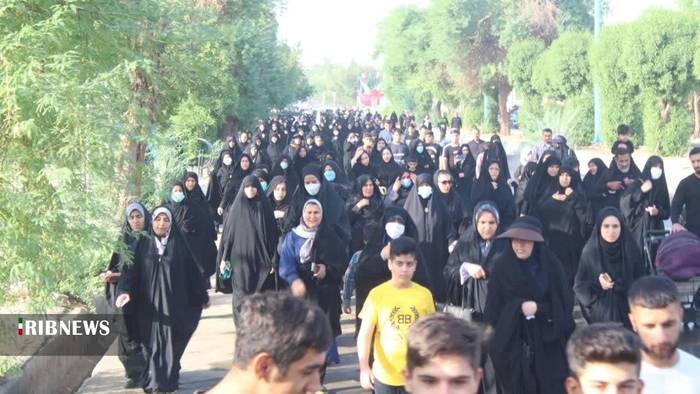 حضور هزاران نفر در آیین پیاده‌روی رضوی در بهبهان