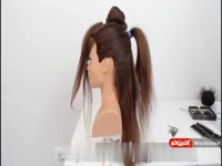 ترکیب مدل دم اسبی و بافت برای موهای بلند