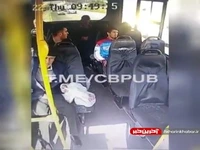 تصادف هولناک از دریچه دوربین داخل اتوبوس