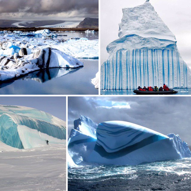 توده های یخ راه راه؛ زیباترین پدیده های دریایی