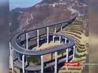 یک پل عجیب سه‌ طبقه در کوه تیانلونگ چین