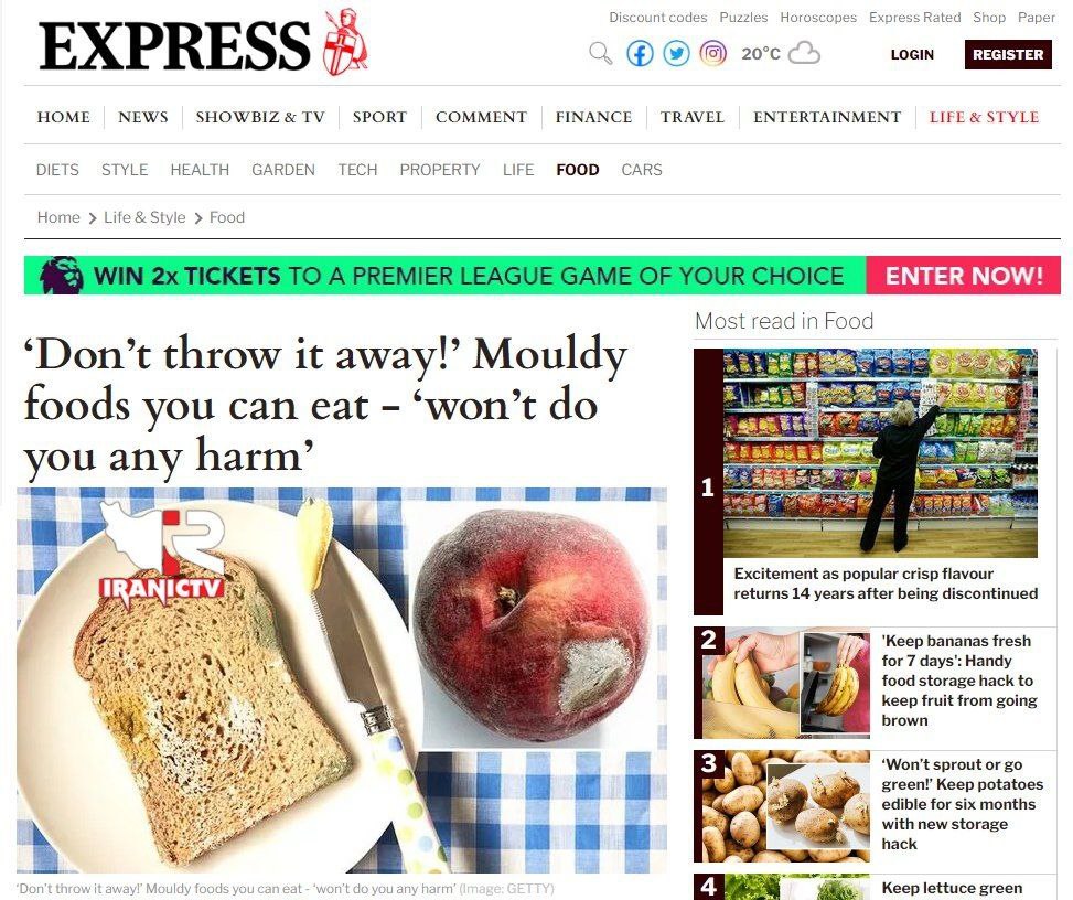 4گوشه دنیا/ توصیه عجیب یک روزنامه به مردم انگلیس؛ غذای کپک زده را بخورید!
