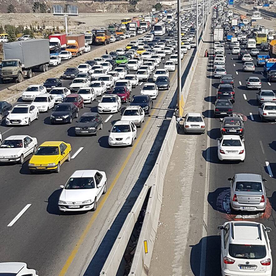 ترافیک سنگین در آزادراه کرج-قزوین