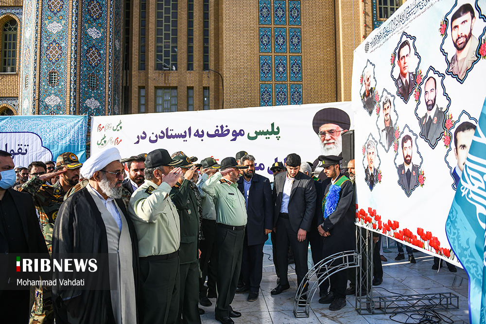 عکس/ برگزاری صبحگاه مشترک عهد سربازی در مسجد مقدس جمکران
