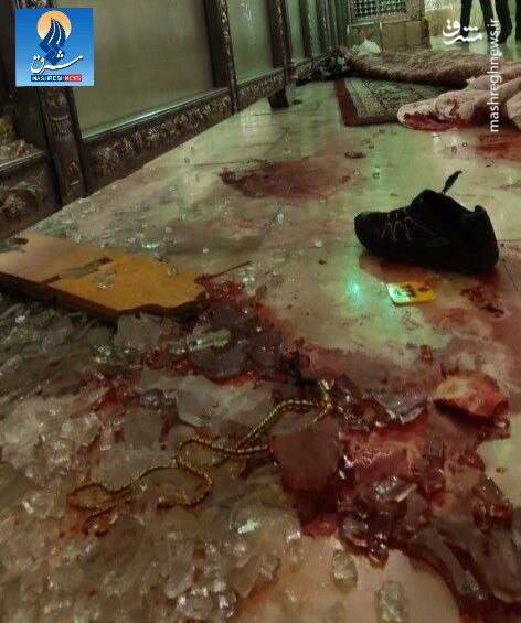 تصاویری از خون شهدای حادثه تروریستی حمله به حرم شاهچراغ