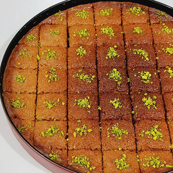 بسبوسه شیر خشک خوشمزه به روش عربی