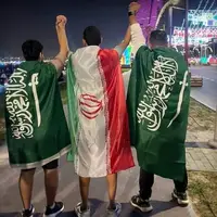 جام‌جهانی/ تصویری خاص از هواداران ایران و عربستان در قطر