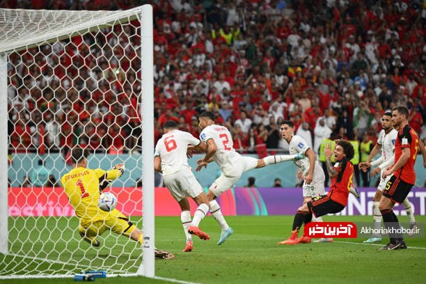 لحظه زدن گل آفساید مراکش به بلژیک در جام جهانی قطر