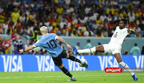 لحظه گل دوم اروگوئه به غنا در جام جهانی قطر 