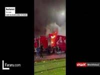 کامیون کوکاکولا در آتش سوخت