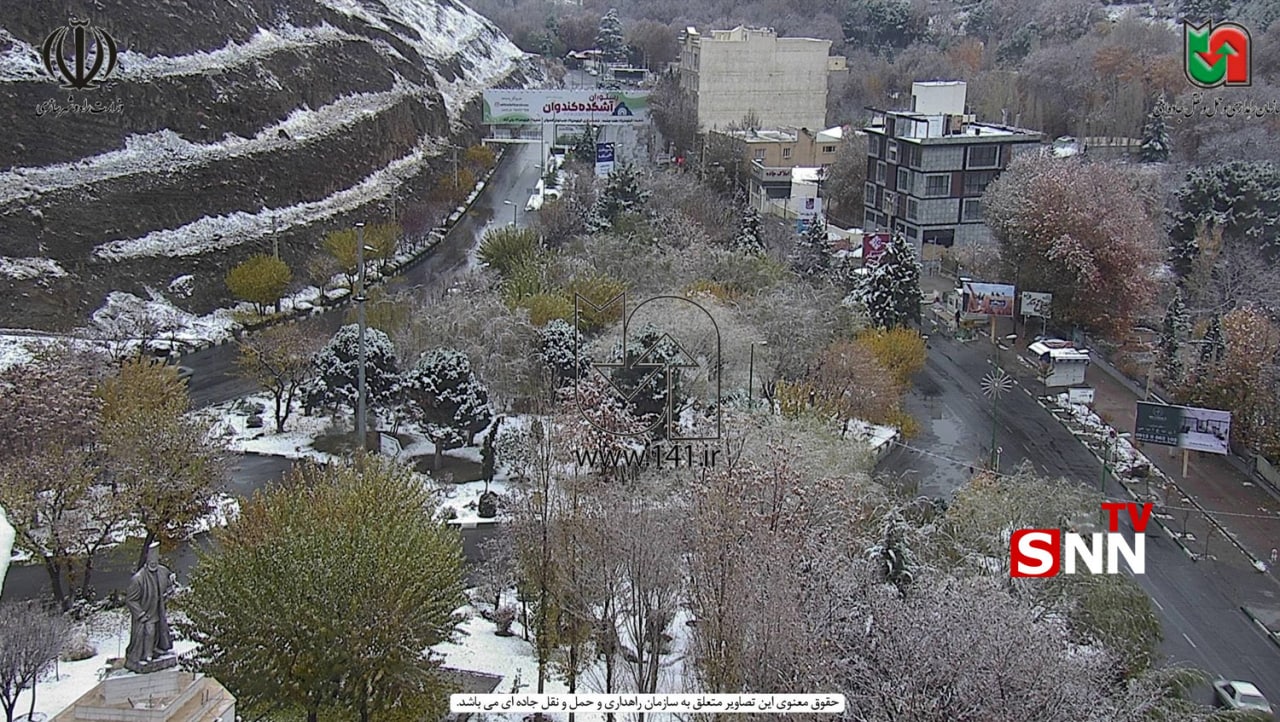بارش برف پاییزی در محورهای لواسان