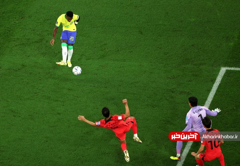 صحنه اولین گل برزیل به کره جنوبی