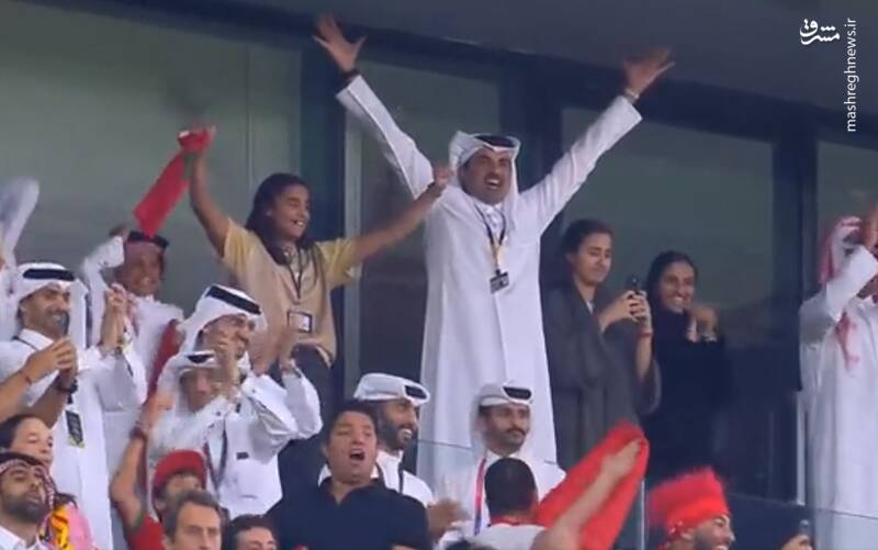 شادی امیر قطر از صعود مراکش